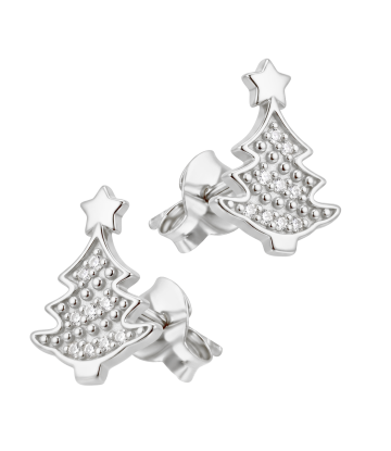 Christmas Tree Silver Stud Earring STS-6960